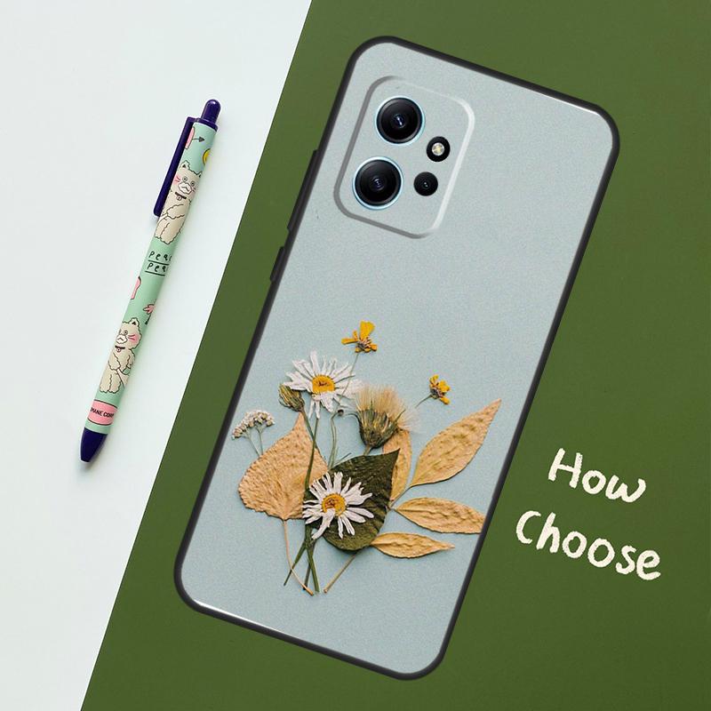 

Цветы прессованные для Xiaomi Redmi Note 12S 11S 10S 9S Note 12 8 9 10 11 Pro чехол для телефона Redmi 12 9 C 10C Redmi 12C