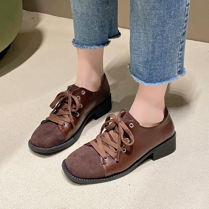 Fashion Suede Square Toe Women Mary Janes Shoes Mid Heels Autumn Casual Shoes Woman 2025 Trend Fashion Lolita Brand Zapatillas De Mujer