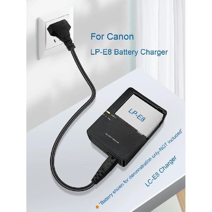 LC-E8 Battery Charger for Canon LP-E8 - Compatible with EOS 600D 650D 700D 550D,Rebel T2i,T3i,T4i,T5i; Kiss X4, X5, X6i Camera