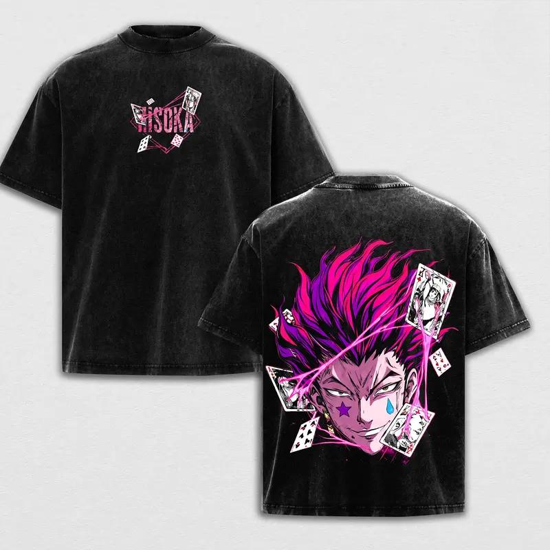 

Manga Hunter X Hunter Hisoka Printed Tshirt Mens and Womens Washed Tshirt High Quality Vintage Cotton Tshirt Harajuku Tops M