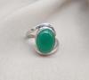 Green Onyx Sterling Silver Ring: Handmade Boho Statement Jewelry