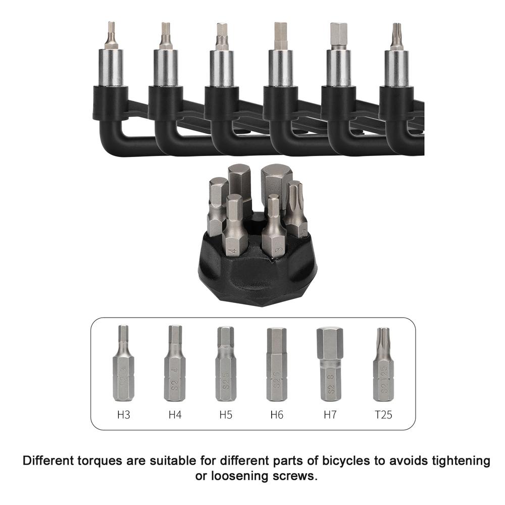 Black Bicycle Torque Wrench Set Hexagon Wrench Portable Bike Spanner Kit High Precision Torque Tool TL 10