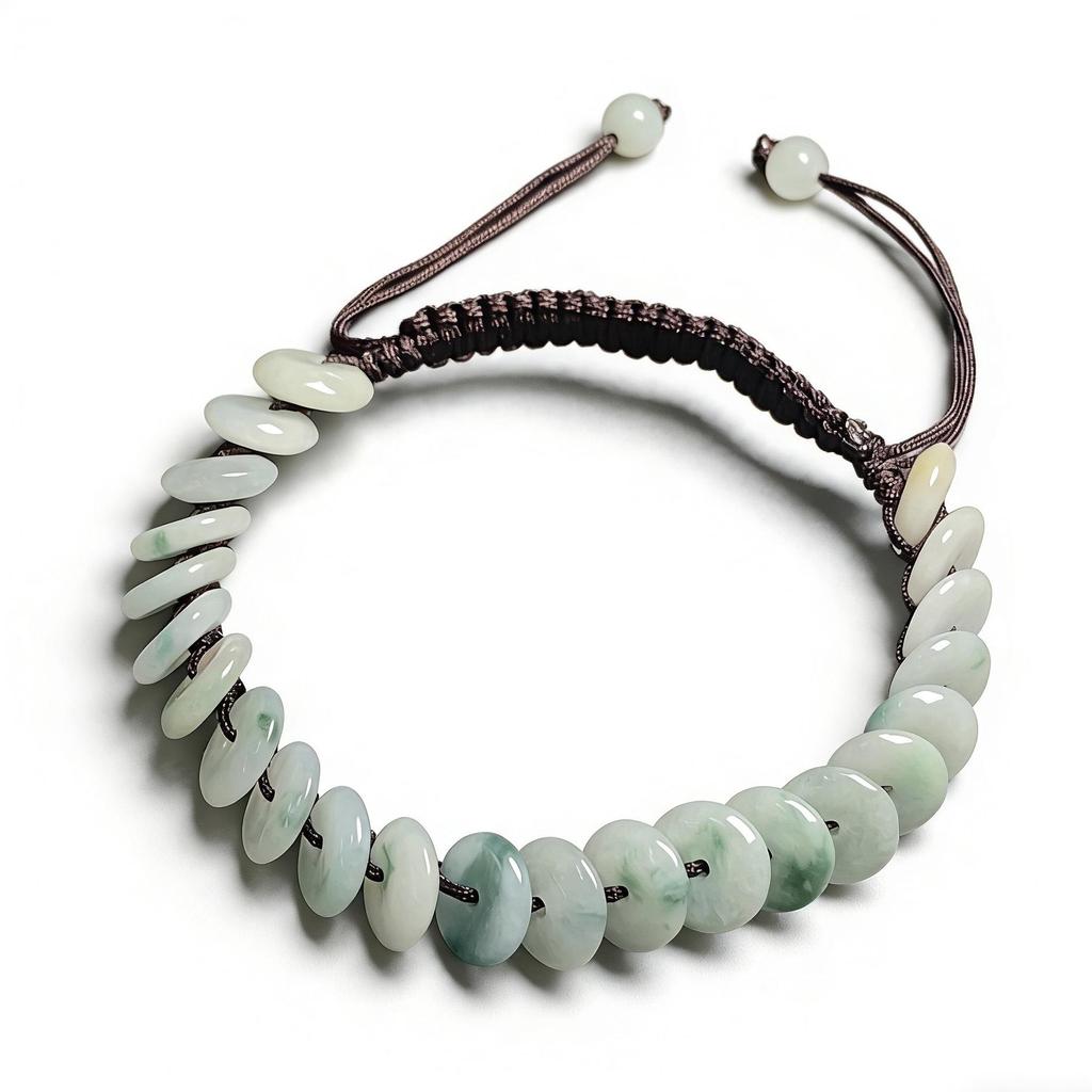 Hand-Woven A-Grade Burmese Jade Ping An Kou Bracelet with Ice Seed and Floating Flowers for Men and Women