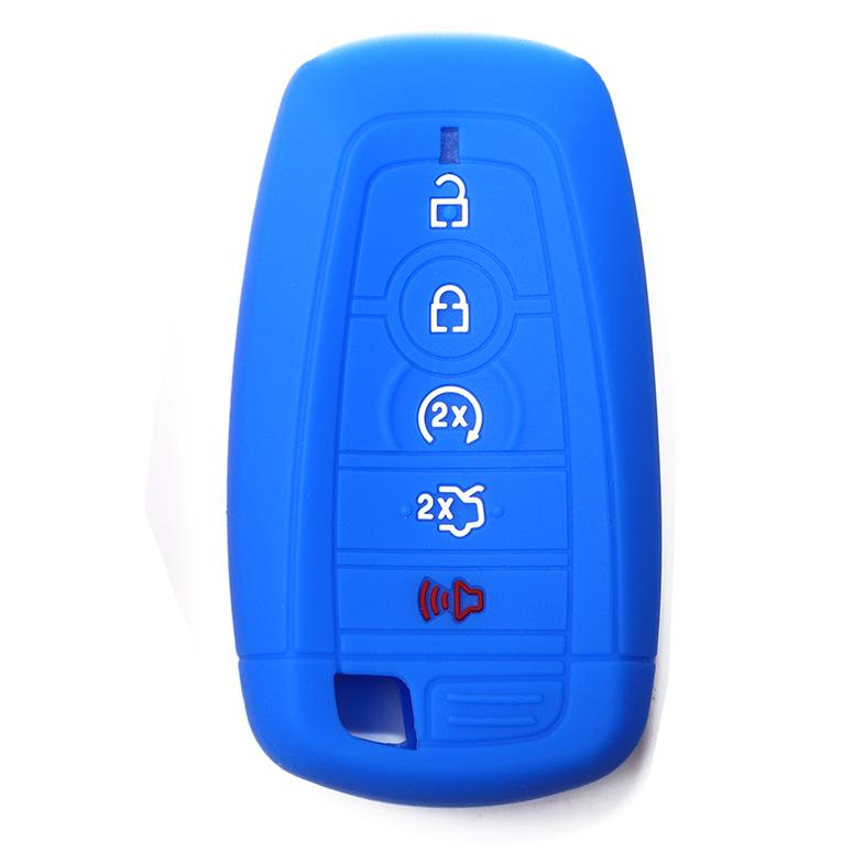 Key Fob Silicone TPU Cover Protective Case Fits for Ford F150 Edge Mustang Fusion Ecosport Explorer Expedition 5 Button