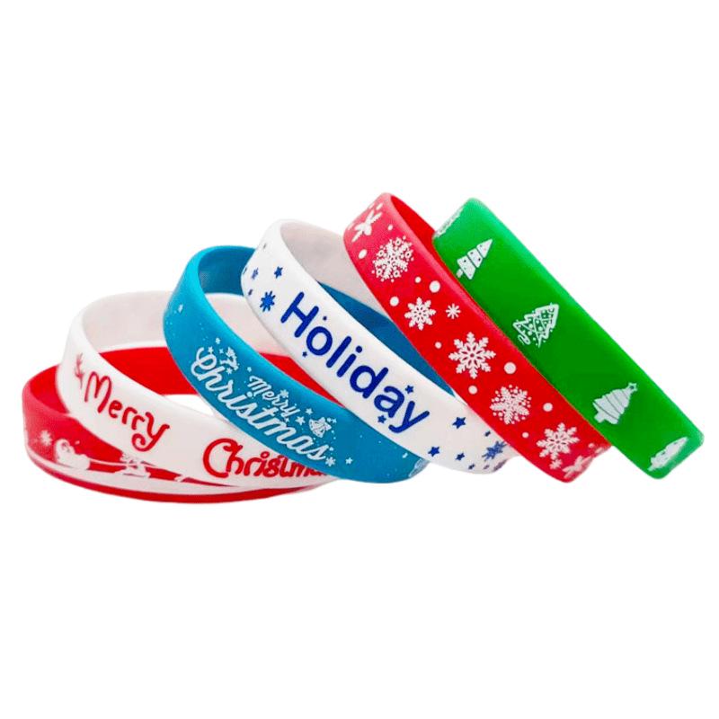 

Adult Christmas Silicone Bracelet with Santa Claus Charm for Holiday Parties