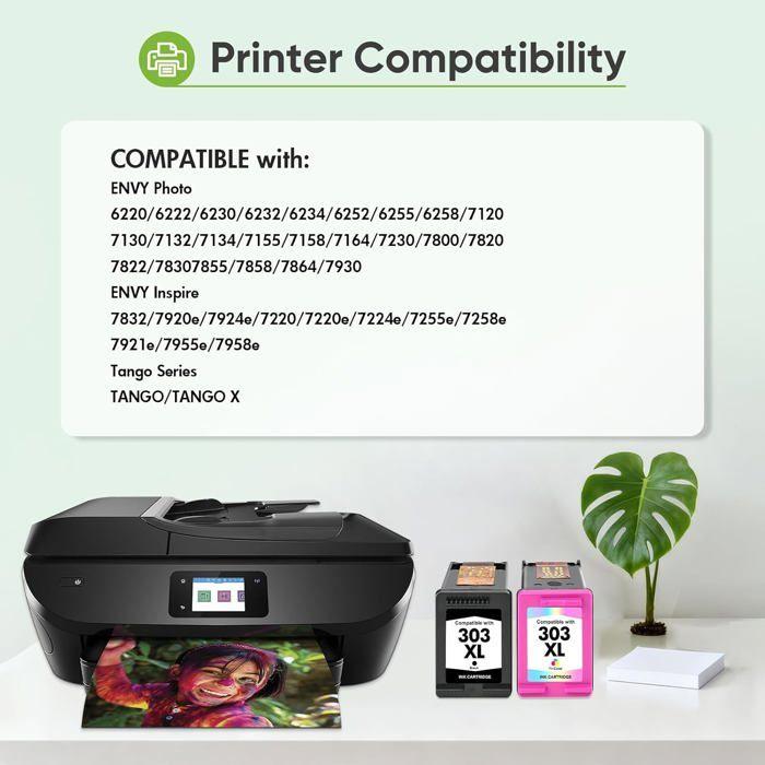 Cartouches d'encre 303XL Compatibles HP Noir &amp; Couleur - Multipack pour Envy Inspire/Photo/Tango Imprimantes (2 Pack)
