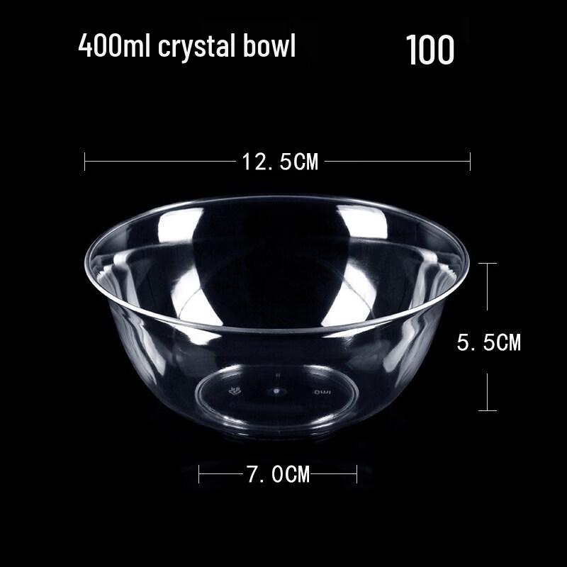 ZISIZ Disposable Transparent Hard Plastic Bowls