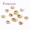 14K Gold Plated Brass Round Covers Crimp End Beads,Stopper Spacer Beads For Bracelets Accessories,DIY Jewelry Making Supplies