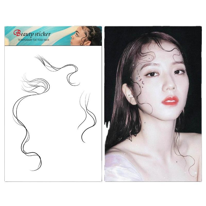 2021 Tattoo Sticker Bangs Simulated Hair Sticker Baby Hair Edge Hairline Sticker