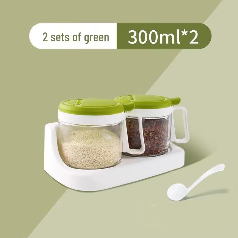 CHAHUA Double Round Glass Seasoning Jar Set