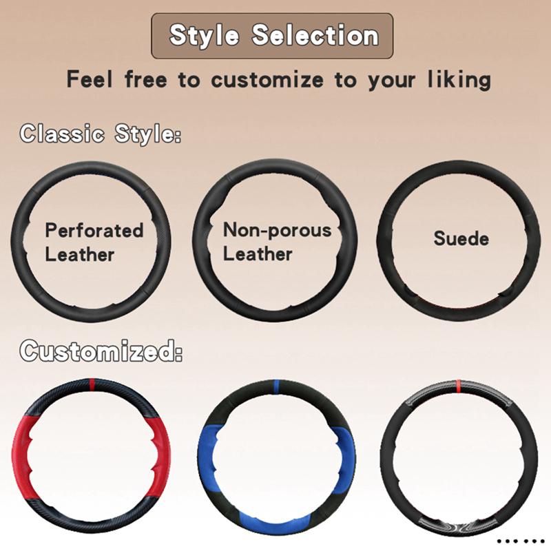 DIY Car Steering Wheel Cover 100% Fit For Toyota Avalon Camry Crown RAV4 Corolla 2018- Auto Interior Accessories