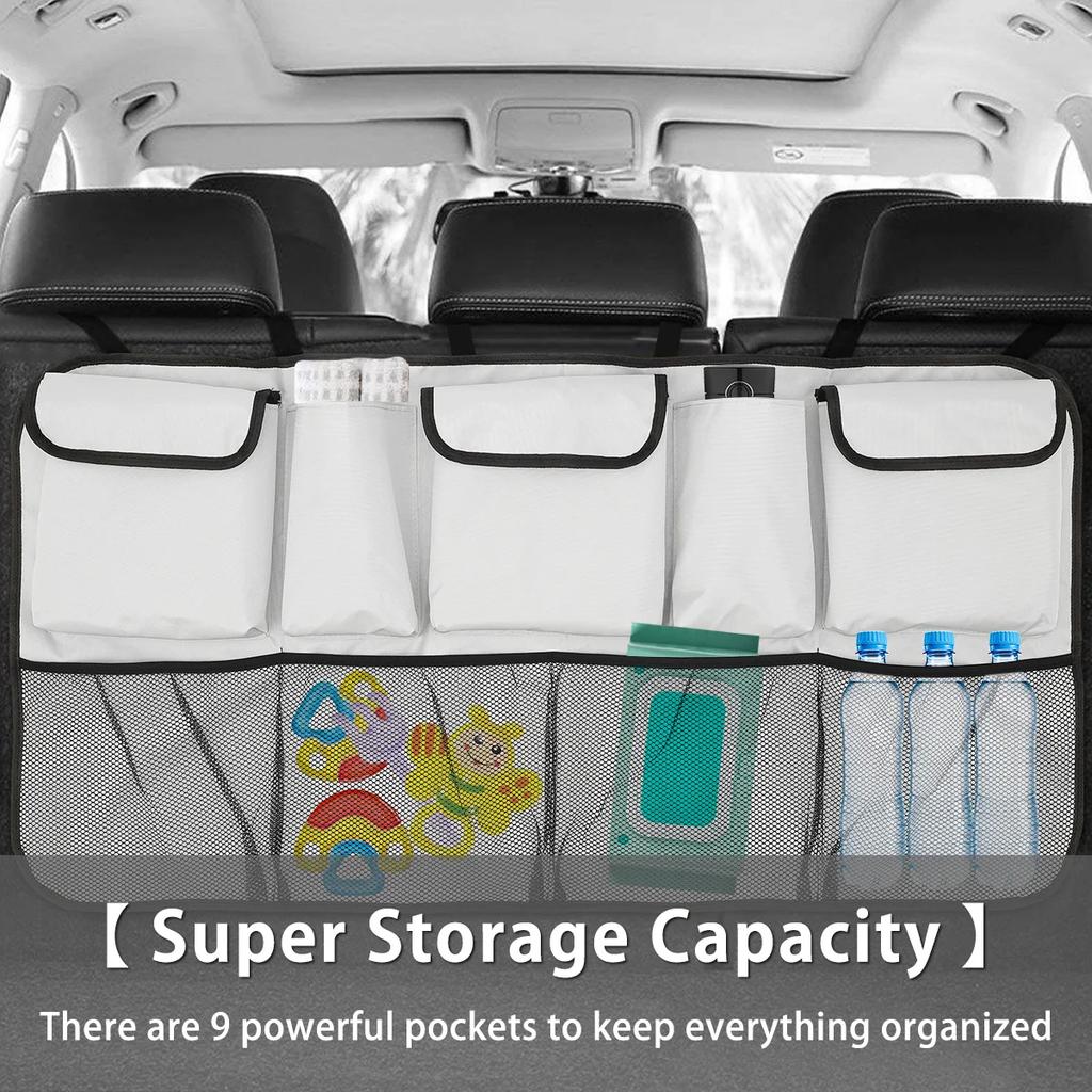 Car Trunk Organizer Car Backseat Organizer Auto Seat Back Hanging Storage Bag Stowing Tidying 9 Pockets Waterproof 42.5x20.4 In