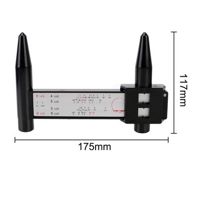 8LUG Wheels Wheel Rim Bolt Pattern Hole Distance Measuring Tool Black PCD Caliper Modified Hole Distance Ruler