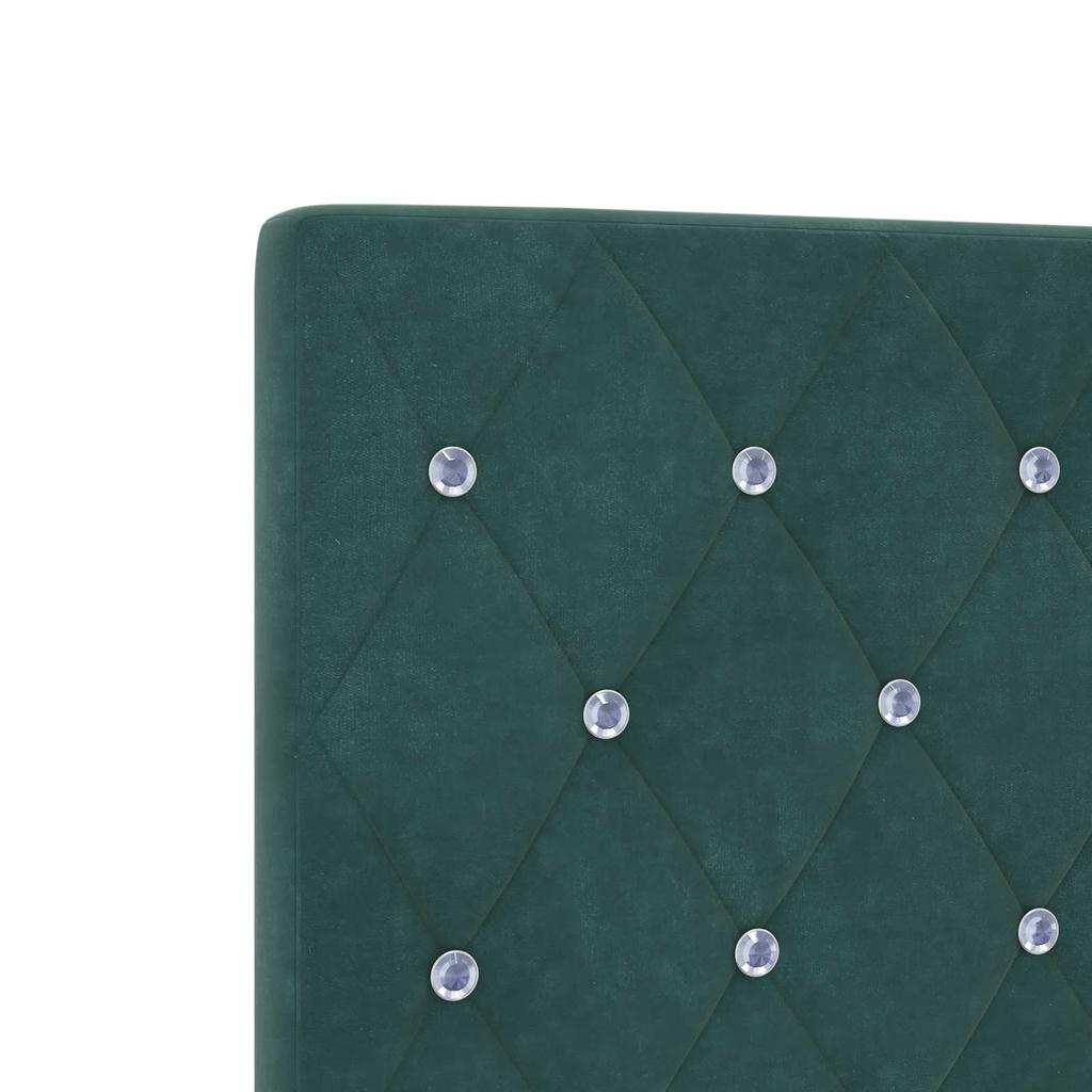 LED Storage Bed with Mattress Dark Green 90 X 200 Cm Velvet