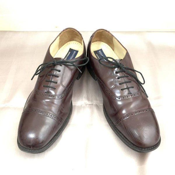 80s 90s Vintage Bostonian Size 9.5D B 27.0 27.5cm Semi Brogue Leather Shoes Dark Brown(USED)