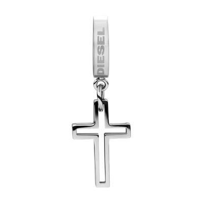 DIESEL Men's Stainless Steel Hoop Earrings with Cubic Zirconia, DX1333040