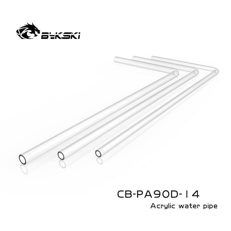 Bykski CB-PA90D-14 PC-Wasserkühlung Biegung Hartrohr Acryl Vorbiegung 90 Grad Außendurchmesser 12/14/16mm 50*20cm transparentes Hartrohr