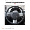 For Mazda 2 2007 2008 2009 2010 2011 2012 Black-red Line with Red Strip Hand Braids On Car Steering Wheel Cover Leather Trim