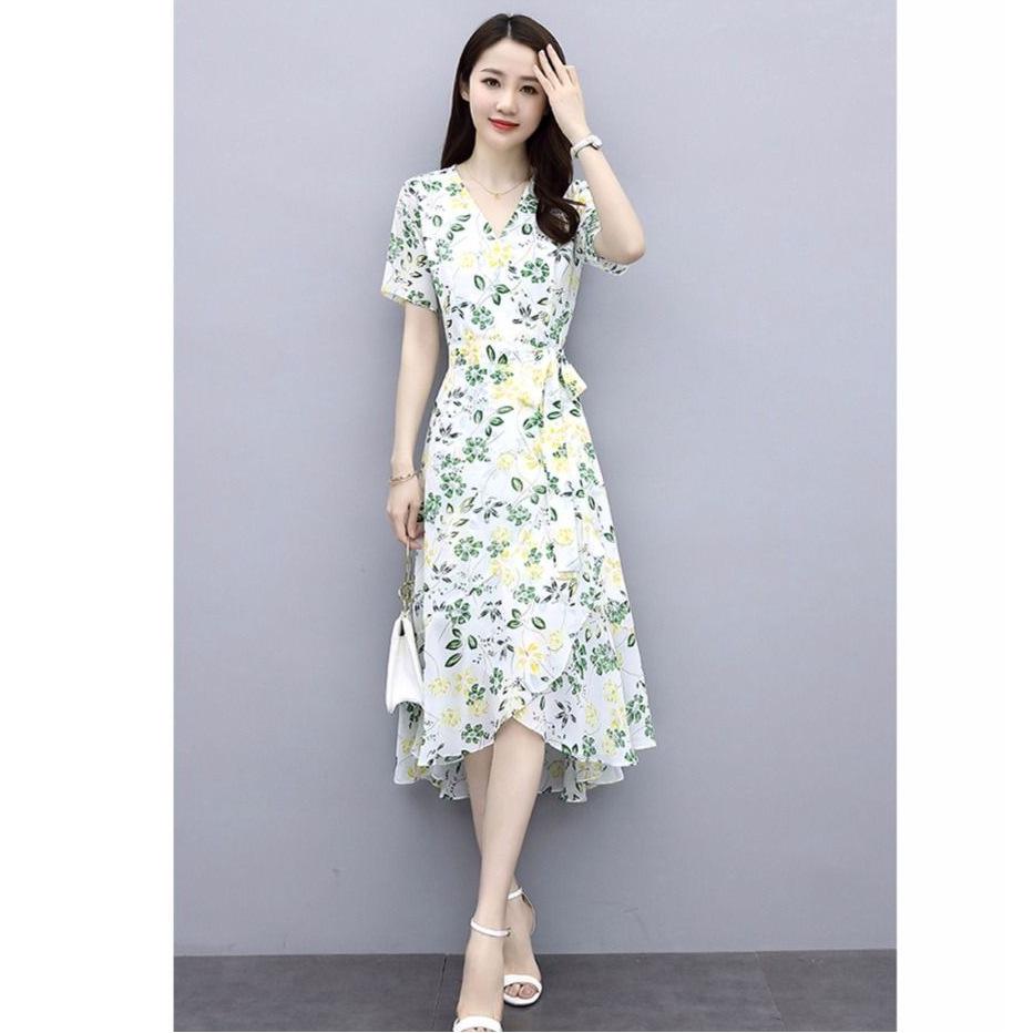 Elegant Floral Print Summer Dress for Women