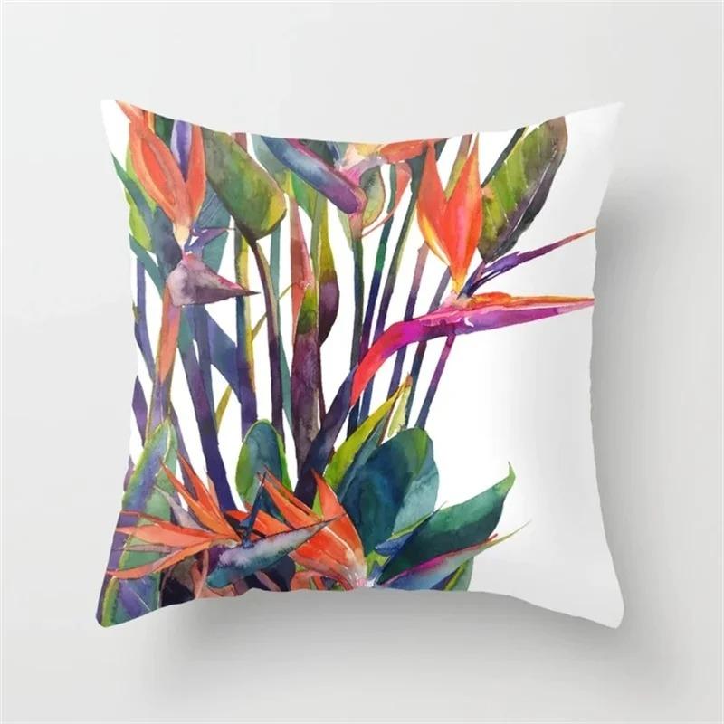 Palm Leaf Tropical Style Pillowcase Living Room Office Home Pillowcase Car Ornaments