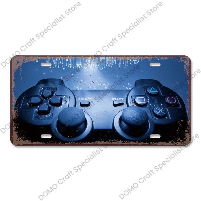 

Gaming Console License Plate, Retro Metal Gamer Sign 15x30cm