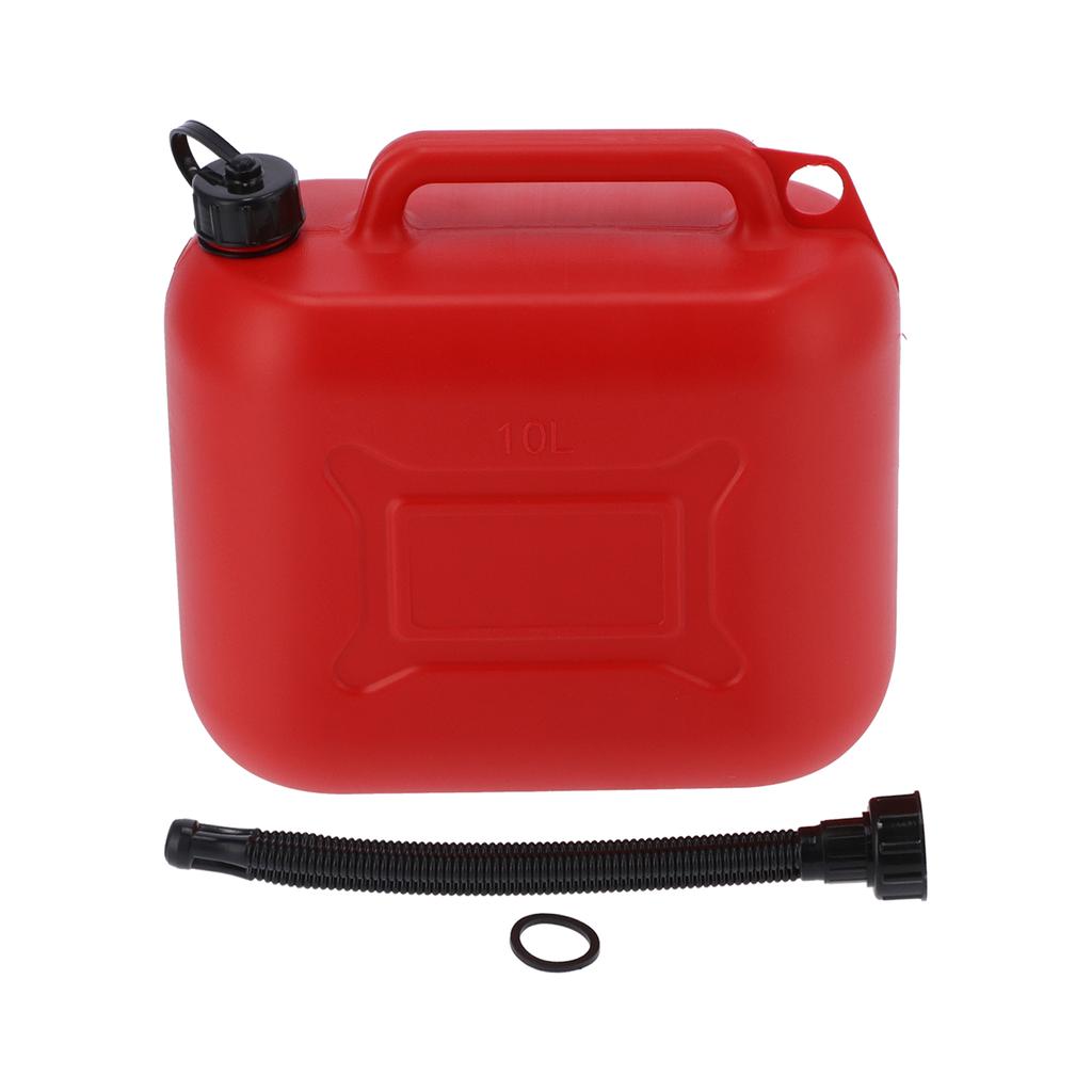 Jerry Can ABS Plastic Portable Gas Canister Military Style Oil Tank Industrial Supply 10L Red