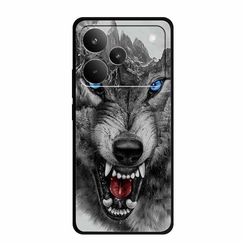 Für Realme P4 Pro 5G Hülle P4Pro Weiche TPU Silikon Rückabdeckung Für Realme P4 Pro Tiere 6,8" Bemalter Wolf Löwe Hülle Schale Tasche