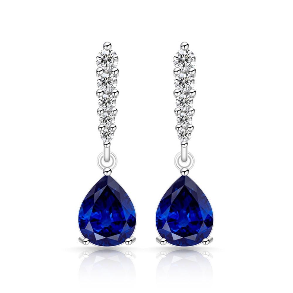 Copper Zircon Earrings Luxury Finish Fashion Jewelry Earrings Water Drop Earrings For Women Girls