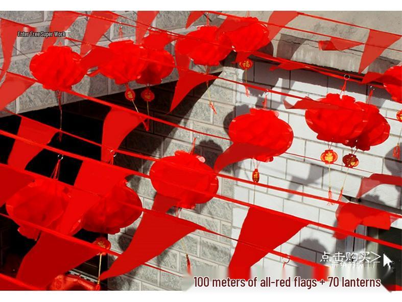 Festone Triangolare Rosso Personalizzabile per Decorazioni di Matrimonio