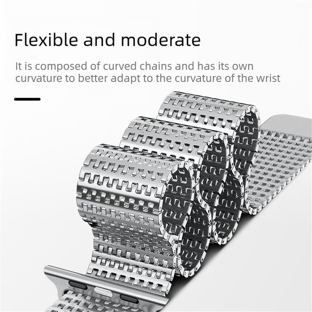 Magnetic Loop Band for Apple Watch Series 11 10 42mm / 9 8 7 41mm / SE3 SE2 SE 6 5 4 40mm / 3 2 1 38mm Stainless Steel Watch Strap Needle-Link Design