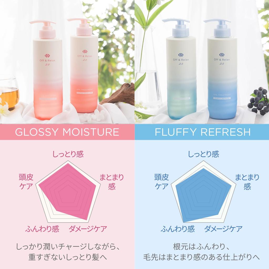 roots and smooth Off Relax OR Spa Shampoo and Spa Treatment Set Fluffy Refresh 460ml Cassis Lily of the Valley scent Hot Spring Water Beauty Bacteria