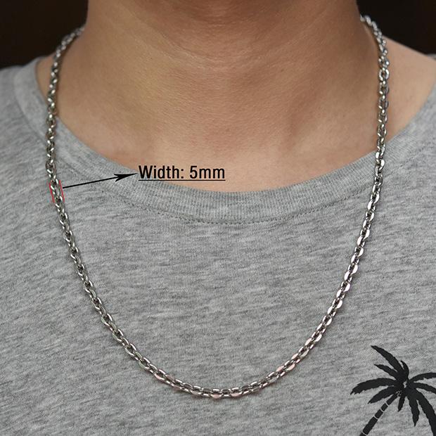 Fashion Women Men Stainless Steel Rolo Link O Chain Necklace for DIY Charm Pendant Metal Choker Jewelry Accessories Christmas