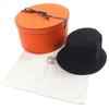 Pristine HERMES hat Fred H Fred H Stripe Bucket black cotton mens 58 Used
