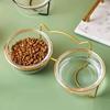 §Glass Cat Dog Bowl Puppy Food Bowl With Iron Frame Gold Stand Raised Water Feeder Bowl Pet Supplies Accessories