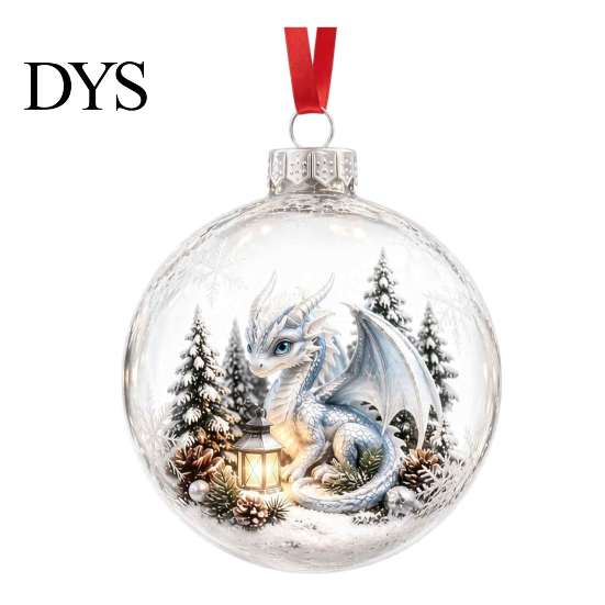 Transparent Holiday Bulbs 3D Christmas Animal Faux Crystal Ball Ornament, Lighted Acrylic Hanging Decor with Hedgehog Penguin Panda, LED Tree Pendant,