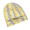 2D Flat Printing Yellow And Gray Zig Zag Summer Evening Classic Knit Hat for Adults Available In Versatile Tones Ideal for Subtle Styling During Cool 