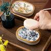 American Style Ceramic Soap Box Double Layer Drainage Bathroom Soap Holder Unique Design