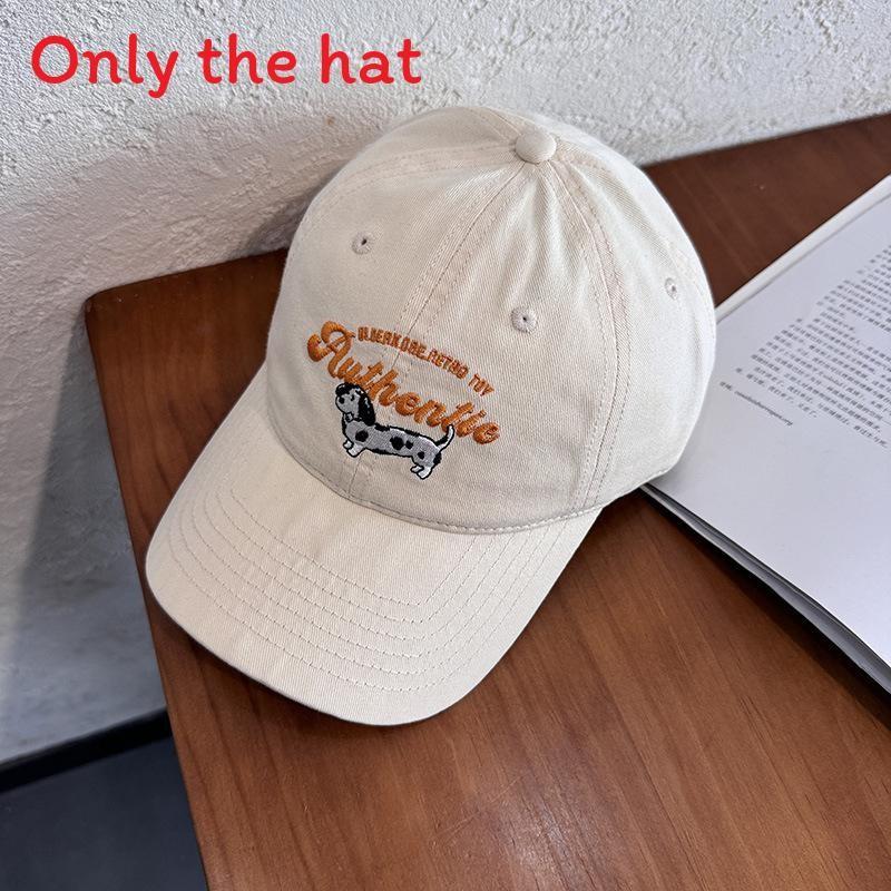 Cartoon Dog Embroidered Baseball Cap For Women Spring Summer Stylish Sunshade Hat
