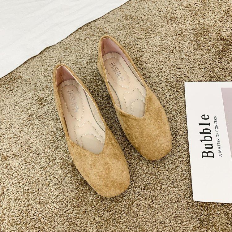 Pantofi Doudou pentru femei primăvara 2025 noi cu gură joasă, vârf pătrat, pantofi simpli cu talpă moale, versatili, pantofi de damă negri, balerini pentru condus la serviciu