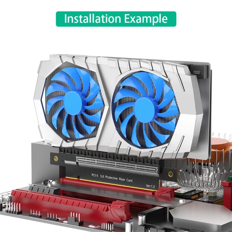 PCIE X16 5.0 Rising Extension Card 180 Degree Fast Speed Expansion Adapter for Optimaled Configurations