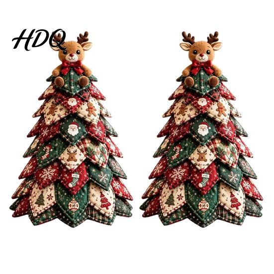 Festive DIY Projects for Holidays Quilted Fabric Christmas Tree Craft Kit Vintage Patchwork Sewing Set Unique Handmade Presents Tabletop Decor Xmas