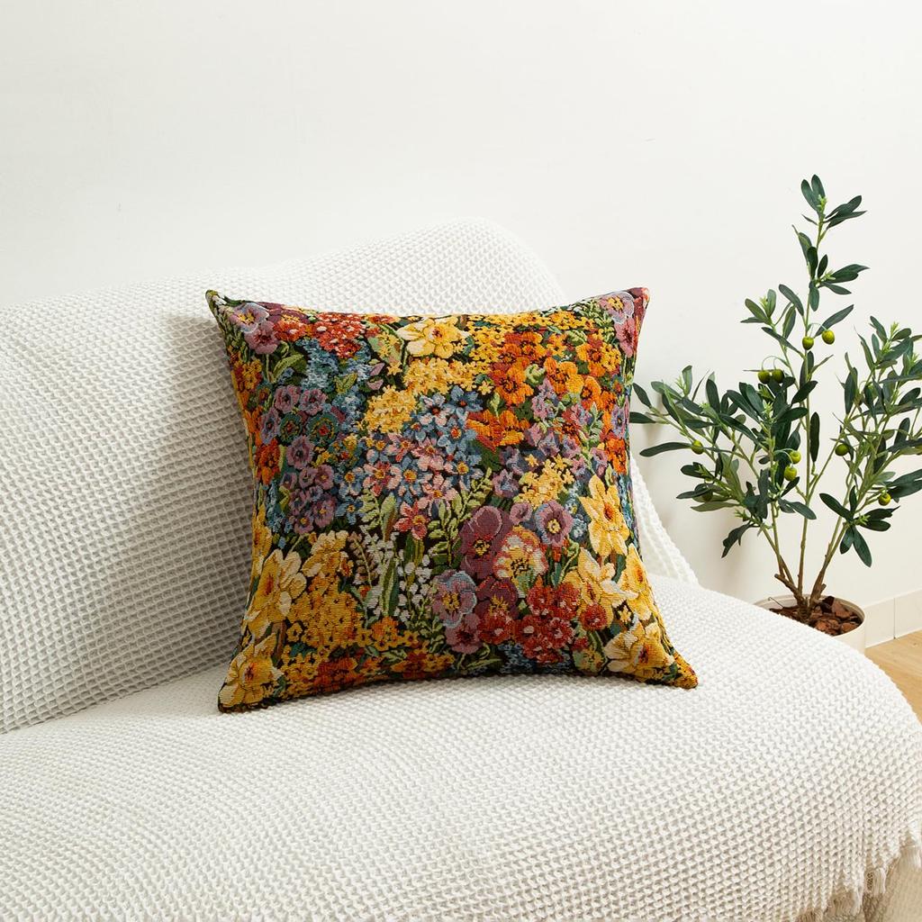 Astro Cushion 45x45cm Weave Floral Thick Cushion Floral Classical Tapestry Intricate Floral Brightens Up Your Smooth to the Retains and Resists