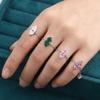 Double Heart Adjustable Chain Ring Minimalist Elegant Women Link Chain Ring Exquisite Simple Finger Jewelry Girls Gift
