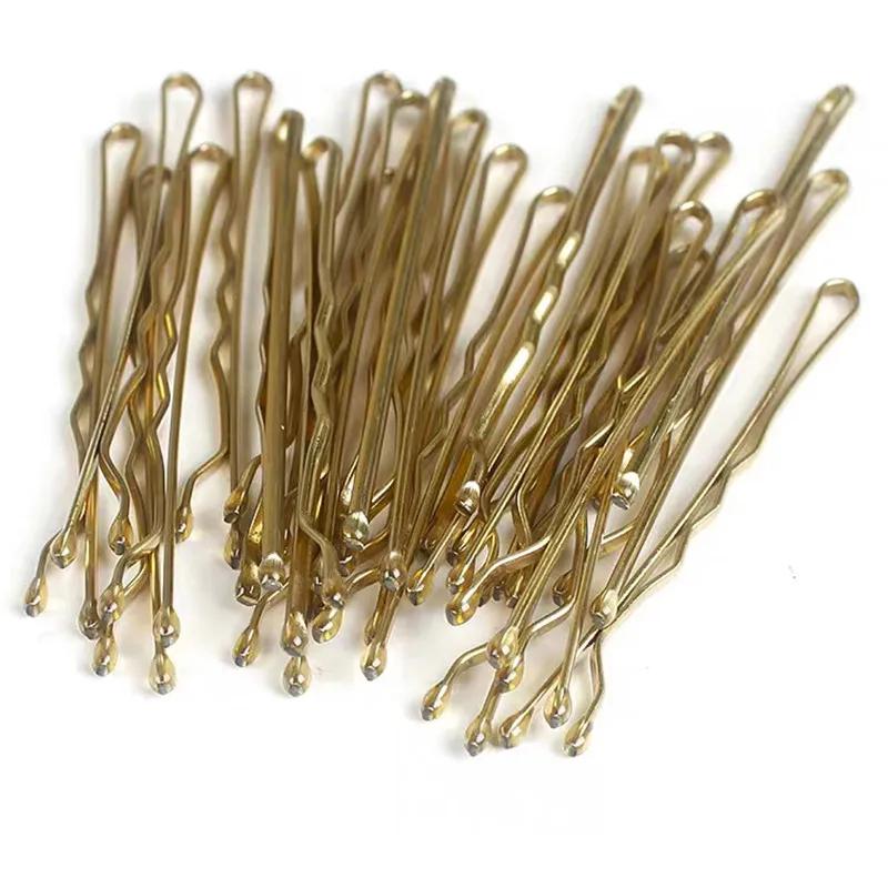 24pcs/lot Women Gold Black Drip Invisible Hair Grips Curly Wavy Bobby Pins For Daily Use Wedding Party Hair Maker