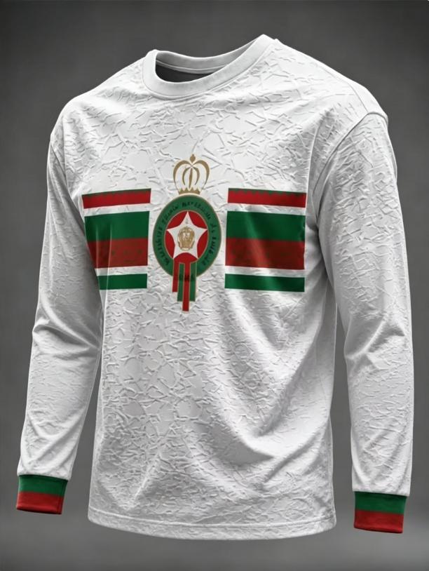 2026 Moroccan Men's Fashion Sports Long Sleeve Gradient Printed Moisture Absorbing Breathable Daily Street Fashion Versatile