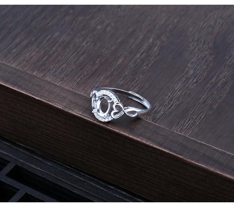 Suport inel unisex din argint sterling 925 pentru incrustații DIY cu turcoaz sau ceară de albine, design ajustabil