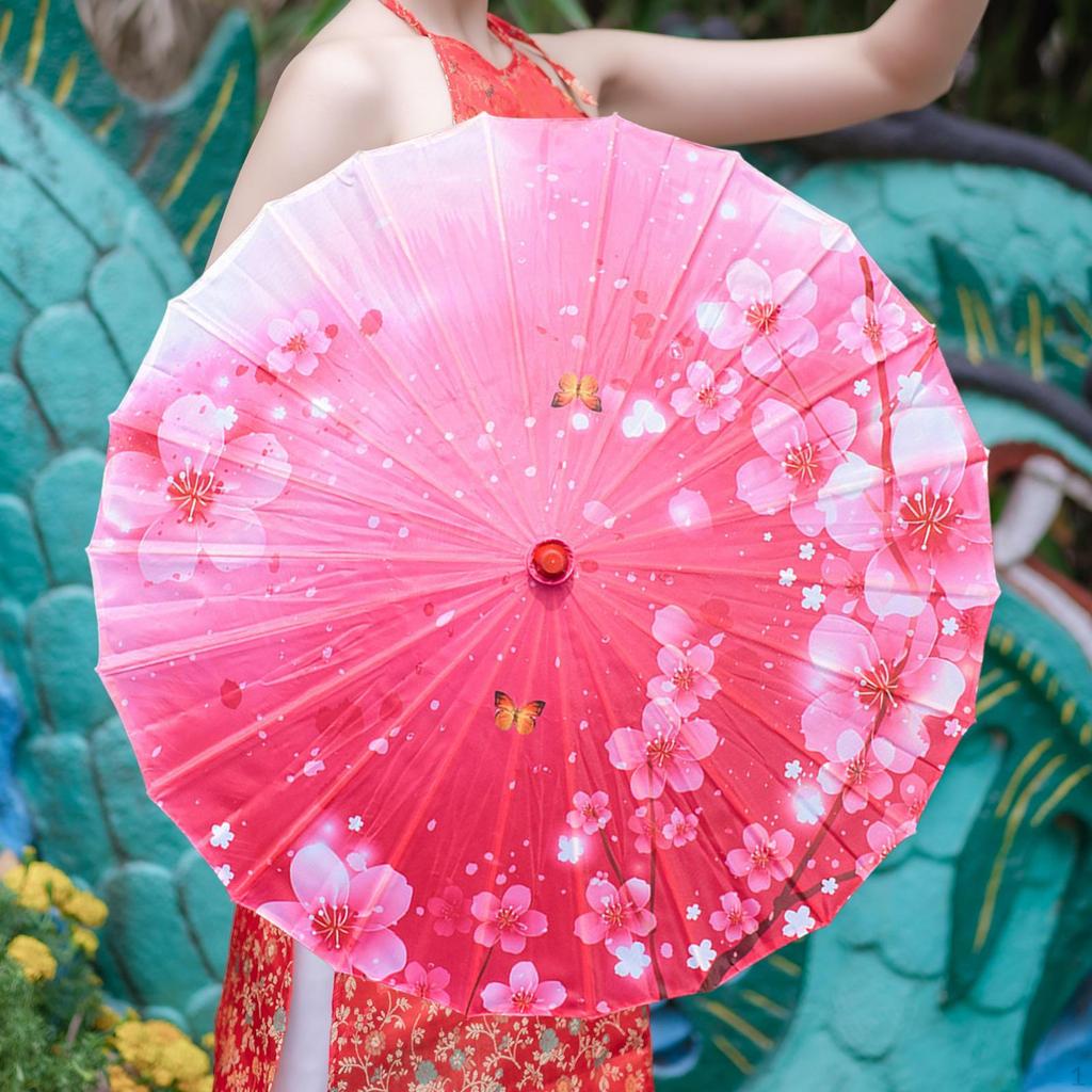 Chinese Umbrella 32 Inch Imitation Oiled Paper for Costume Performance