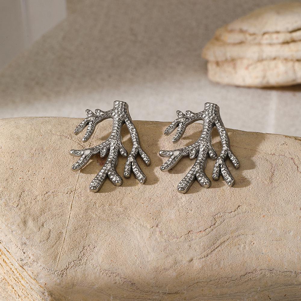 

French Luxury Christmas Tree Women s Earrings - Titanium 18K Gold Stainless Steel Studs, Non-Fading