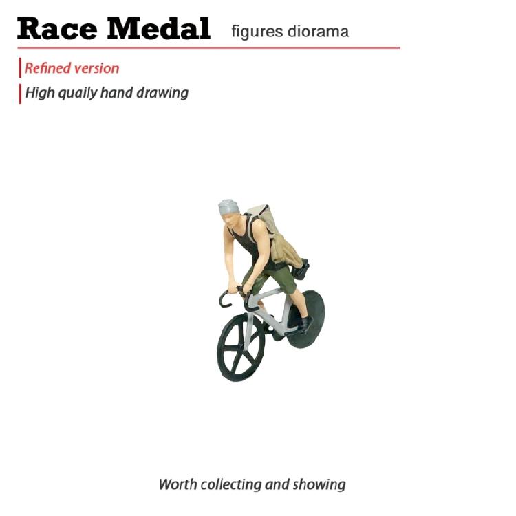 1/87 Scale Realistic Cycling Scene Model Miniature Cyclist Figurine for Model Building Set and Railway Landscape Decors