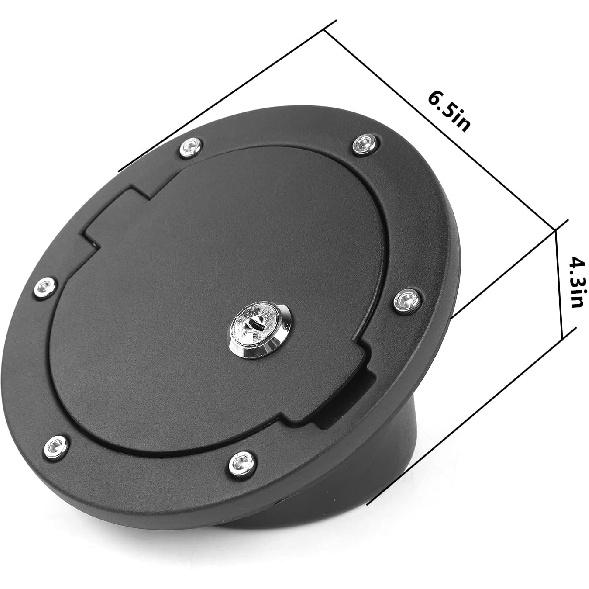 Fuel Door Cover JeCar Locking Gas Cap Cover For 2007-2018 Jeep Wrangler JK & Unlimited
